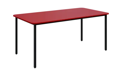 JSBR 170N Jídelní stůl 1700 x 900 mm, deska červená flamengo / podnož černá